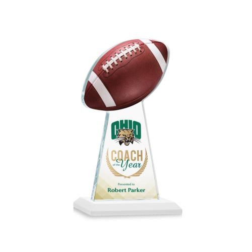 Awards and Trophies - Crystal Awards - Edenwood Football Full Color White Towers Crystal Award