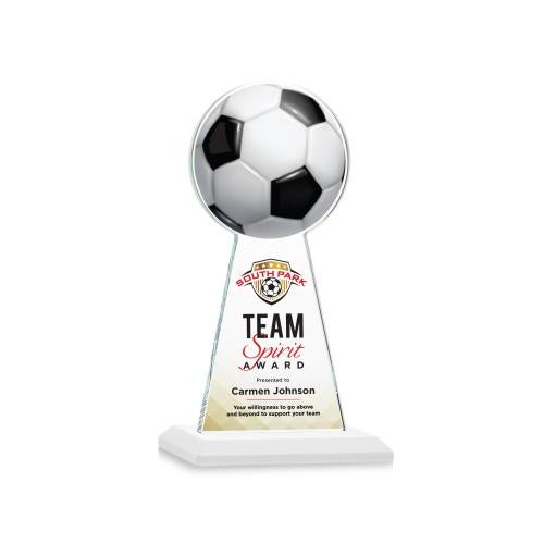 Awards and Trophies - Crystal Awards - Edenwood Soccer Full Color White Towers Crystal Award