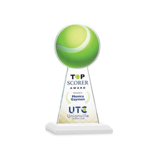 Awards and Trophies - Crystal Awards - Edenwood Tennis Full Color White Towers Crystal Award