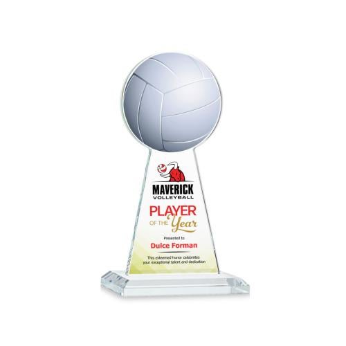 Awards and Trophies - Crystal Awards - Edenwood Volleyball Full Color Clear Towers Crystal Award