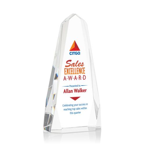 Awards and Trophies - Crystal Awards - Geneva Full Color Obelisk Crystal Award