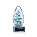 Jezebel Blue on Hancock Base Tear Drop Glass Award