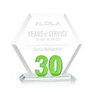 Riviera Anniversary Green  No 30 Polygon Crystal Award