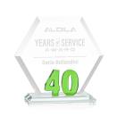 Riviera Anniversary Green  No 40 Polygon Crystal Award