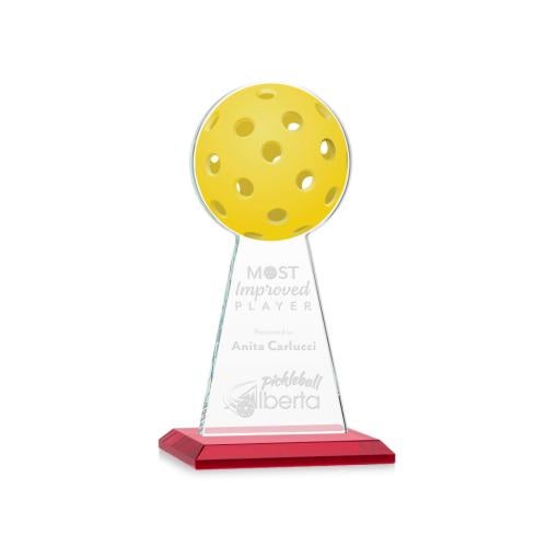 Awards and Trophies - Crystal Awards - Edenwood Pickleball VividPrint/Etch Red Towers Crystal Award