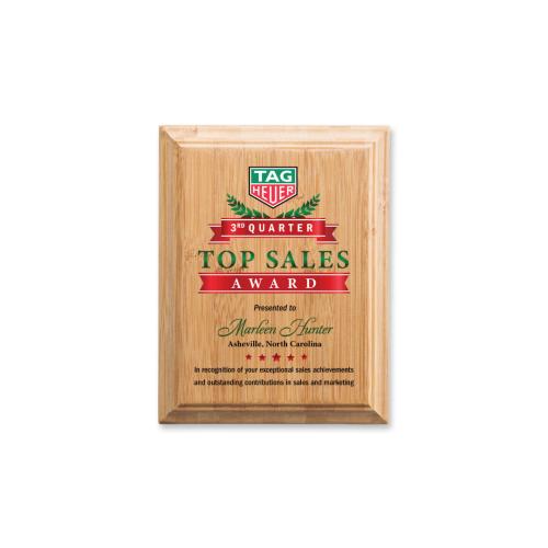 Awards and Trophies - Plaque Awards - Full Color Plaques - Bamboo Full Color Plaque
