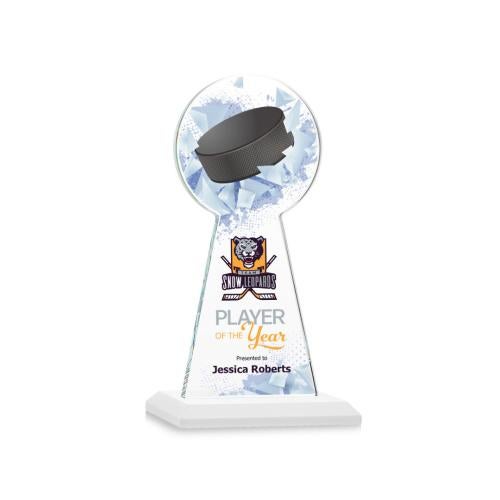 Awards and Trophies - Crystal Awards - Edenwood Hockey Full Color White Towers Crystal Award