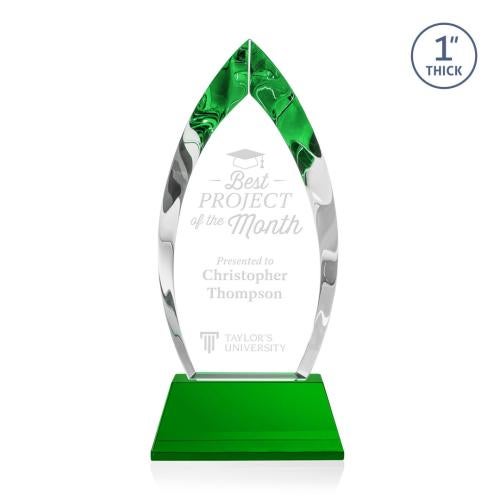 Awards and Trophies - Crystal Awards - Marinello Green on Base Peaks Crystal Award