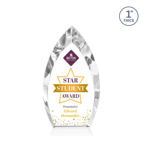 Awards and Trophies - Crystal Awards - Marinello Full Color Clear Peaks Crystal Award