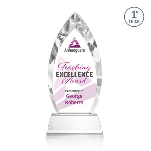 Awards and Trophies - Crystal Awards - Marinello Full Color Clear on Base Peaks Crystal Award