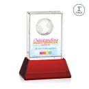 Ambassador Full Color Red on Base Rectangle Crystal Award