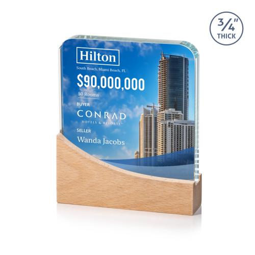 Awards and Trophies - Crystal Awards - Cadott Full Color Rectangle Crystal Award