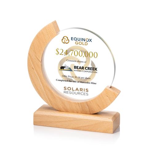 Awards and Trophies - Crystal Awards - Sparta Full Color Circle Wood Award