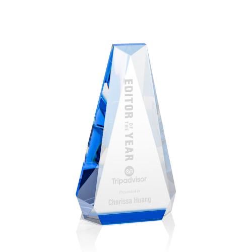 Awards and Trophies - Crystal Awards - Carmel Blue Tear Drop Crystal Award
