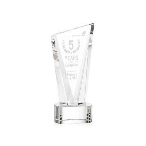 Awards and Trophies - Crystal Awards - Plymouth Clear on Paragon Base Peaks Crystal Award