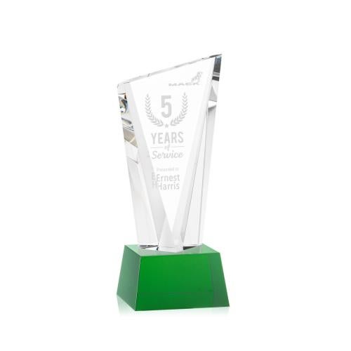 Awards and Trophies - Crystal Awards - Plymouth Green on Robson Base Peaks Crystal Award
