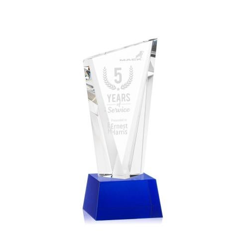 Awards and Trophies - Crystal Awards - Plymouth Blue on Robson Base Peaks Crystal Award
