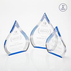 Employee Gifts - Dover Blue Tear Drop Acrylic Award