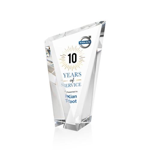 Awards and Trophies - Crystal Awards - Plymouth Full Color Clear Peaks Crystal Award