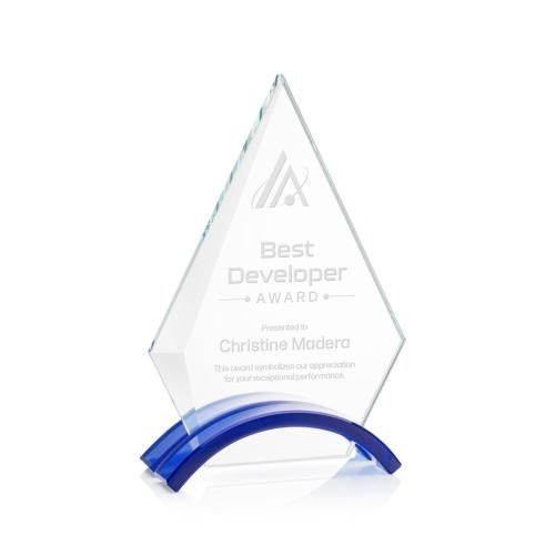 Awards and Trophies - Crystal Awards - Fremont Blue Diamond Crystal Award