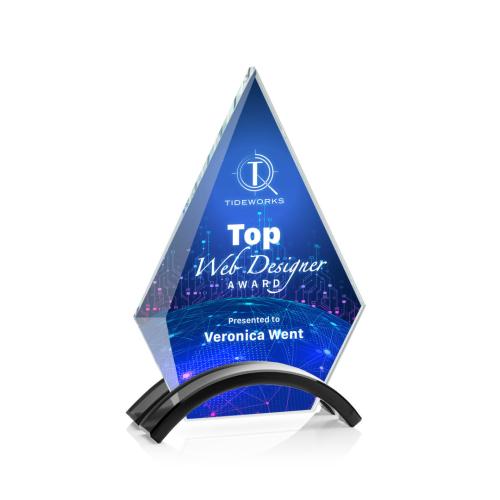Awards and Trophies - Crystal Awards - Fremont Full Color Black Diamond Crystal Award