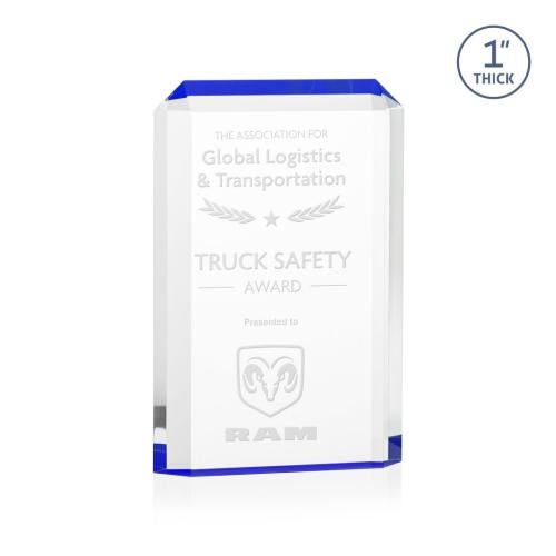 Awards and Trophies - Acrylic Awards - Powell Blue Rectangle Acrylic Award
