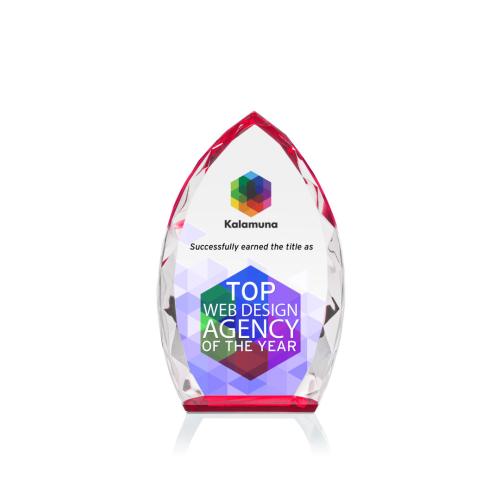 Awards and Trophies - Crystal Awards - Wilton Full Color Red Peaks Crystal Award