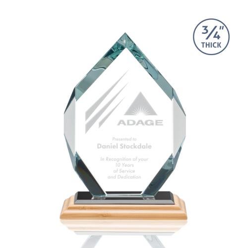 Awards and Trophies - Crystal Awards - Royal Diamond Bamboo/Black Polygon Wood Award