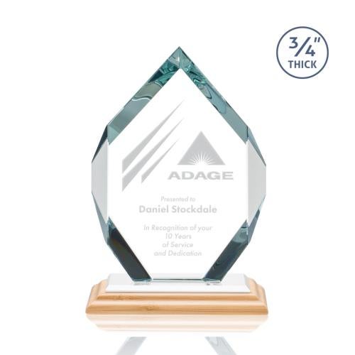 Awards and Trophies - Crystal Awards - Royal Diamond Bamboo/White Polygon Wood Award
