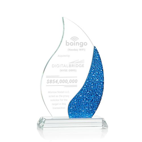Awards and Trophies - Crystal Awards - Oakley Blue Flame Crystal Award