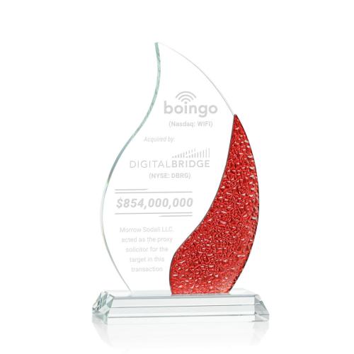 Awards and Trophies - Crystal Awards - Oakley Red Flame Crystal Award