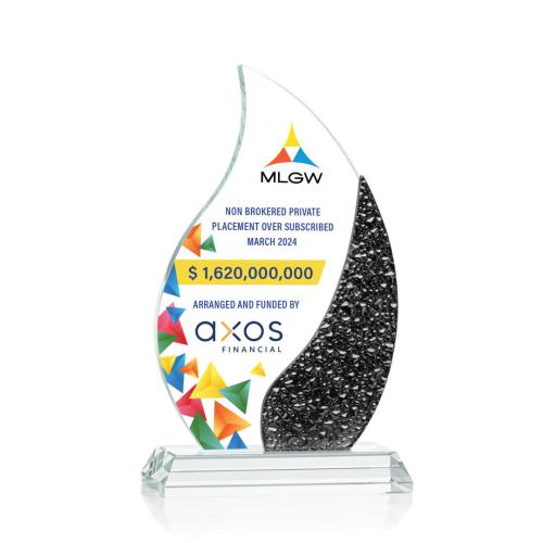 Awards and Trophies - Crystal Awards - Oakley Full Color Black Flame Crystal Award