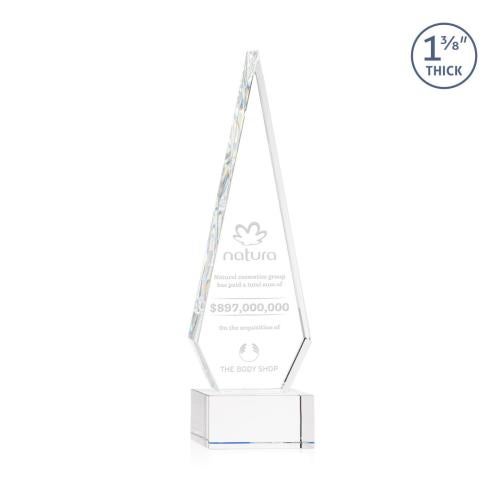 Awards and Trophies - Crystal Awards - Springfield Clear on Hancock Base Diamond Crystal Award