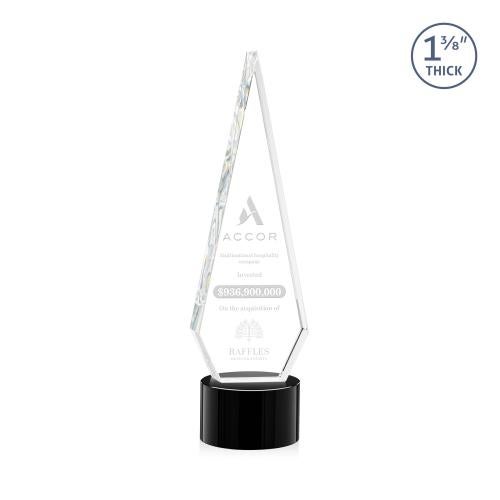 Awards and Trophies - Crystal Awards - Springfield Black on Marvel Base Diamond Crystal Award