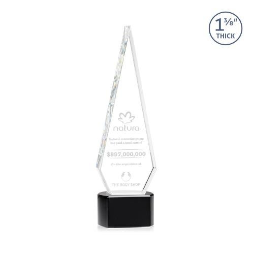 Awards and Trophies - Crystal Awards - Springfield Black on Paragon Base Diamond Crystal Award