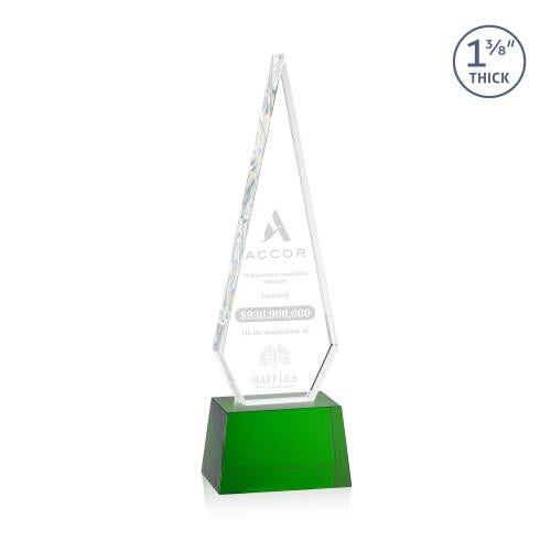 Awards and Trophies - Crystal Awards - Springfield Green on Robson Base Diamond Crystal Award