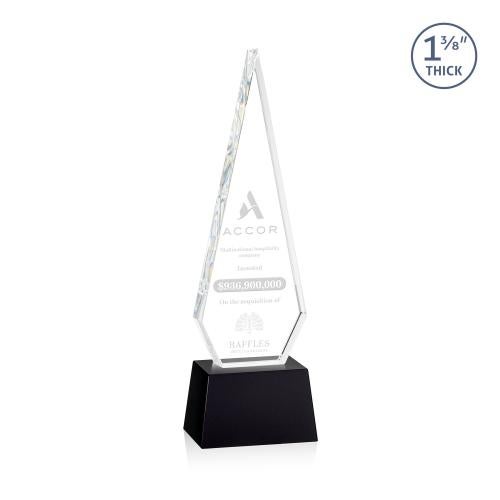 Awards and Trophies - Crystal Awards - Springfield Black on Robson Base Diamond Crystal Award