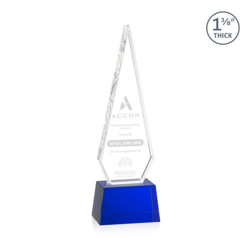 Awards and Trophies - Crystal Awards - Springfield Blue on Robson Base Diamond Crystal Award