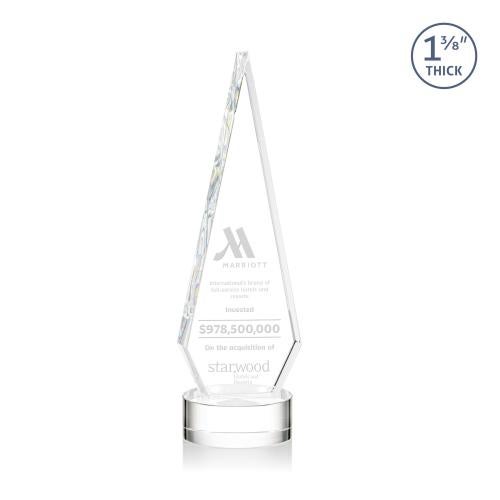 Awards and Trophies - Crystal Awards - Springfield Clear on Stanrich Base Diamond Crystal Award