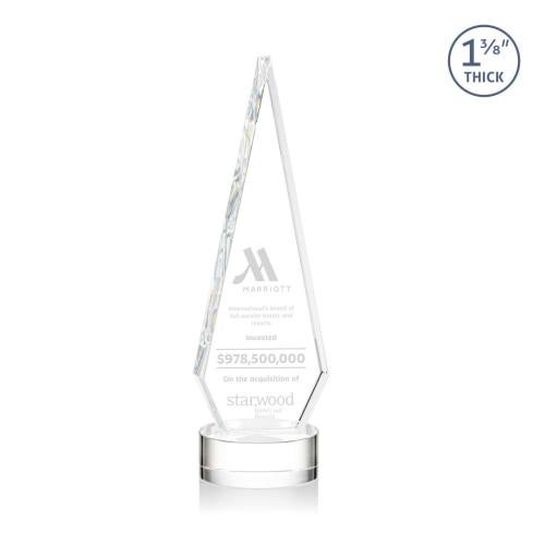 Awards and Trophies - Crystal Awards - Springfield Clear on Stanrich Base Diamond Crystal Award