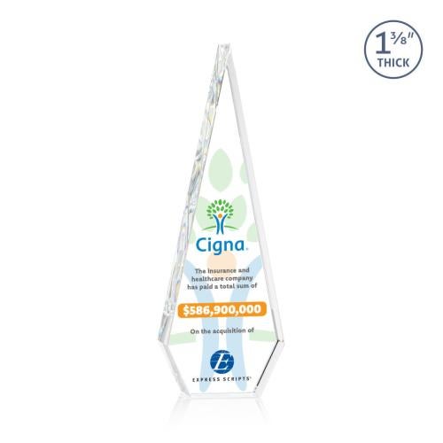 Awards and Trophies - Crystal Awards - Springfield Full Color Diamond Crystal Award