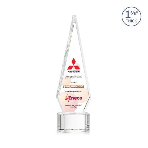 Awards and Trophies - Crystal Awards - Springfield Full Color Clear on Paragon Base Diamond Crystal Award