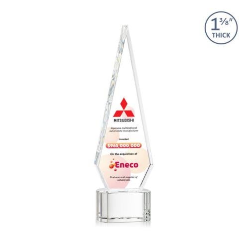 Awards and Trophies - Crystal Awards - Springfield Full Color Clear on Paragon Base Diamond Crystal Award