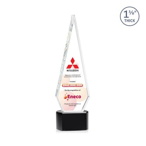Awards and Trophies - Crystal Awards - Springfield Full Color Black on Paragon Base Diamond Crystal Award