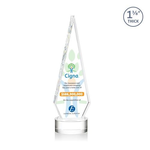 Awards and Trophies - Crystal Awards - Springfield Full Color Clear on Stanrich Base Diamond Crystal Award