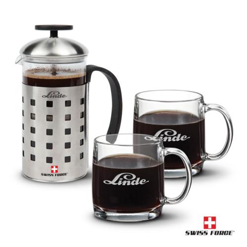 Promotional Products - Housewares - Coffee Makers - Swiss Force® Coffee Press & Nordic Mug Set