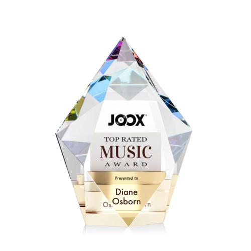 Awards and Trophies - Crystal Awards - Devron Full Color Prismatic Polygon Crystal Award