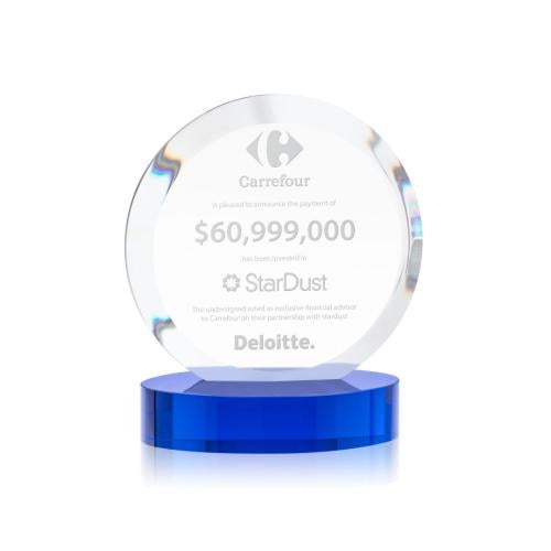 Awards and Trophies - Crystal Awards - Matlow Blue Circle Crystal Award