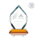 Royal Diamond Amber Polygon Crystal Award
