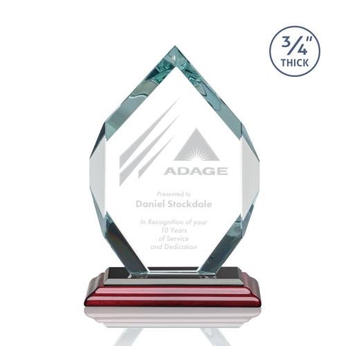 Awards and Trophies - Crystal Awards - Royal Diamond Rosewood Polygon Crystal Award